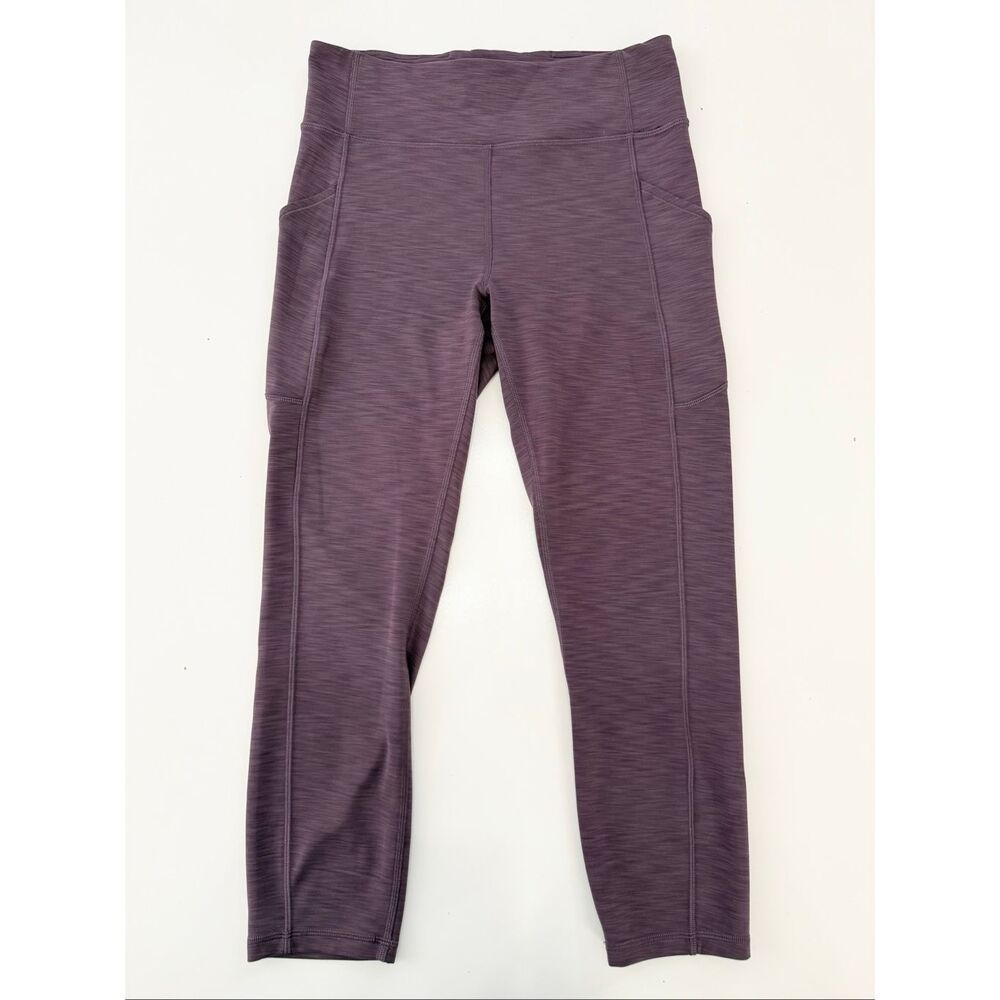 Lululemon Invigorate High Rise Crop 23" Pull On Leggings Black Currant 8